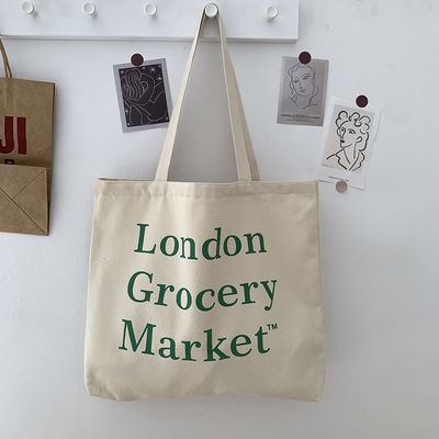 Bolsa de algodón de lona de gran capacidad para compras Logotipo personalizado aceptado