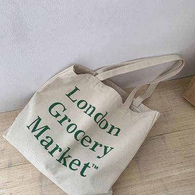 Bolsa de algodón de lona de gran capacidad para compras Logotipo personalizado aceptado