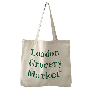 Bolsa de algodón de lona de gran capacidad para compras Logotipo personalizado aceptado