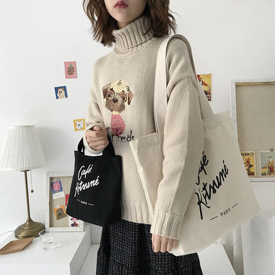 Logotipo personalizado Moda personalizada Bolsa de algodón de compras reciclable Bolsa de toque Bolsa de lienzo impresa
