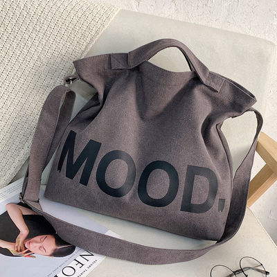 Logotipo personalizado Impreso Durable Plegable Reutilizable Medio de algodón orgánico de lienzo Tote Bag