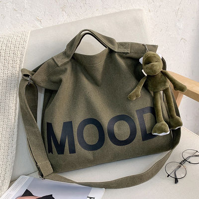 Logotipo personalizado Impreso Durable Plegable Reutilizable Medio de algodón orgánico de lienzo Tote Bag