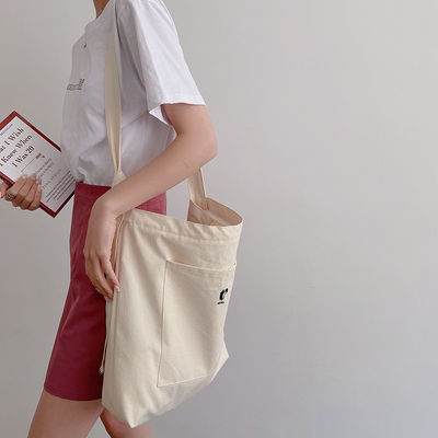 Bolso de algodón ecológico de tamaño mediano para compras de lienzo
