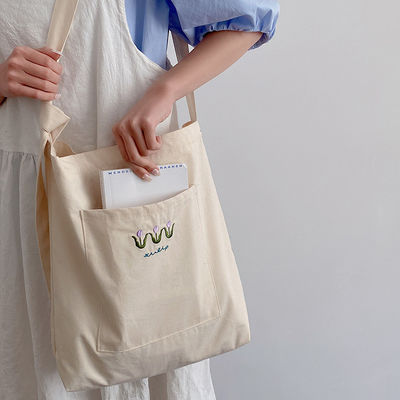 Bolso de algodón ecológico de tamaño mediano para compras de lienzo