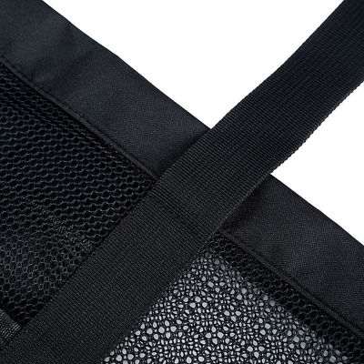 Logotipo personalizado Colección de conchas negras bolso de playa de malla de nylon portátil grande para mujeres