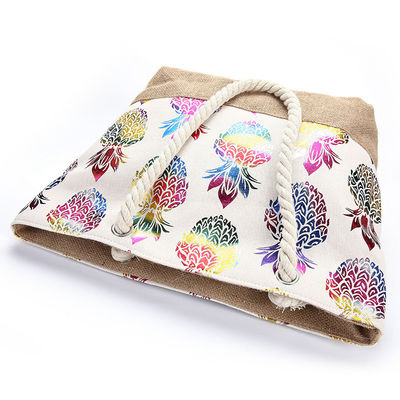 Bolso de playa Mujeres Mujeres Tote Casual Moda Impresión de flores Verano Gran capacidad