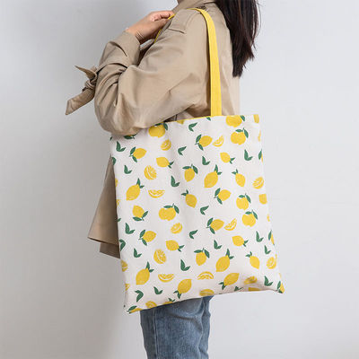 Logotipo personalizado Bolso plegable de algodón de lona de tamaño mediano para compras de comestibles