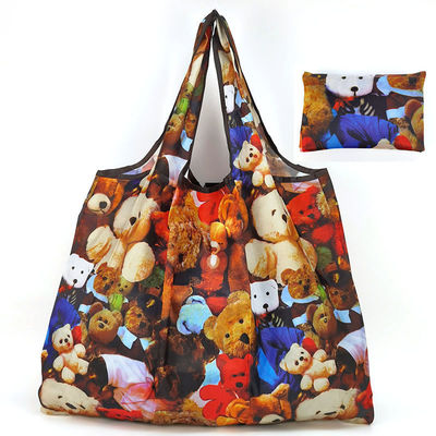 El más nuevo estilo de moda eco amigable poliéster plegable bolso de compras floral para mujeres
