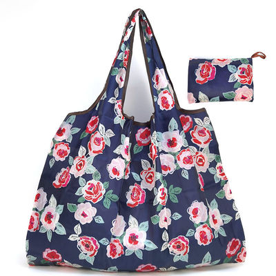 El más nuevo estilo de moda eco amigable poliéster plegable bolso de compras floral para mujeres
