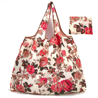El más nuevo estilo de moda eco amigable poliéster plegable bolso de compras floral para mujeres
