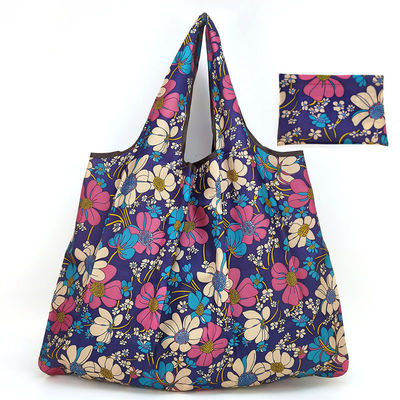 El más nuevo estilo de moda eco amigable poliéster plegable bolso de compras floral para mujeres