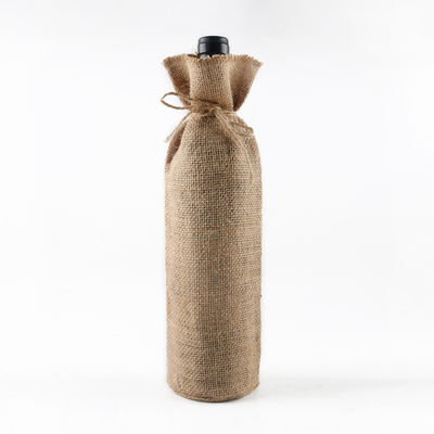 Botellas de vino de yute con cuerdas de dibujo Bolsas de regalo de vino reutilizables en color personalizado