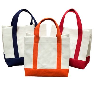 Bolsa de compras de lona de línea en blanco ecológica reutilizable con logotipo personalizado y logotipo personalizado