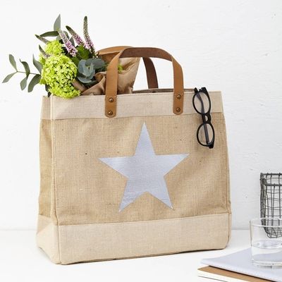 Vida escolar diaria Bolsa de yute personalizada reciclada Bolsas de yute con mangos de cuero
