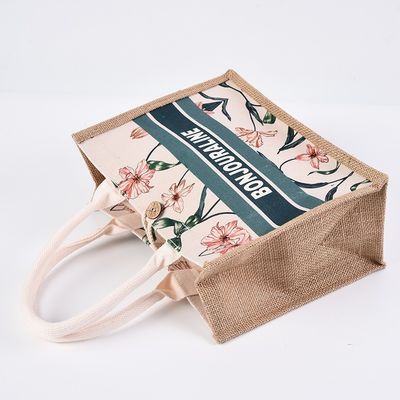 Bolsas de compra de yute personalizan bolsas de tote reutilizables para tamaño medio en el mercado de Bangladesh