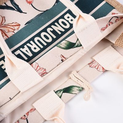 Bolsas de compra de yute personalizan bolsas de tote reutilizables para tamaño medio en el mercado de Bangladesh