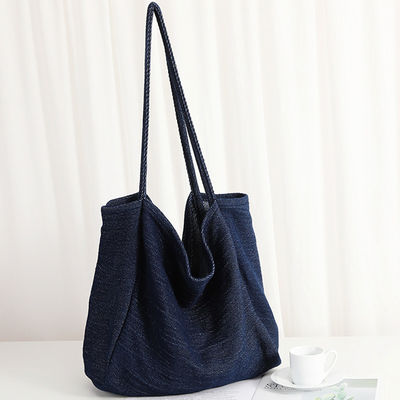 Bolso de compras ecológico de denim ligero con dibujos animados