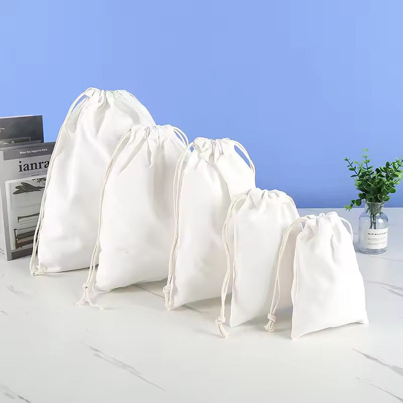 Algodón orgánico muselina doble de compras lienzo de la cuerda de dibujo bolso de polvo de bolso para el calzado de bolso Logotipo personalizado