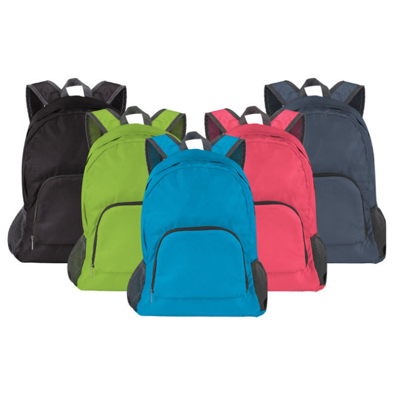 Mochila de viaje ultraligera para deportes al aire libre con logotipo personalizado, patrón de impresión y cierre de cremallera