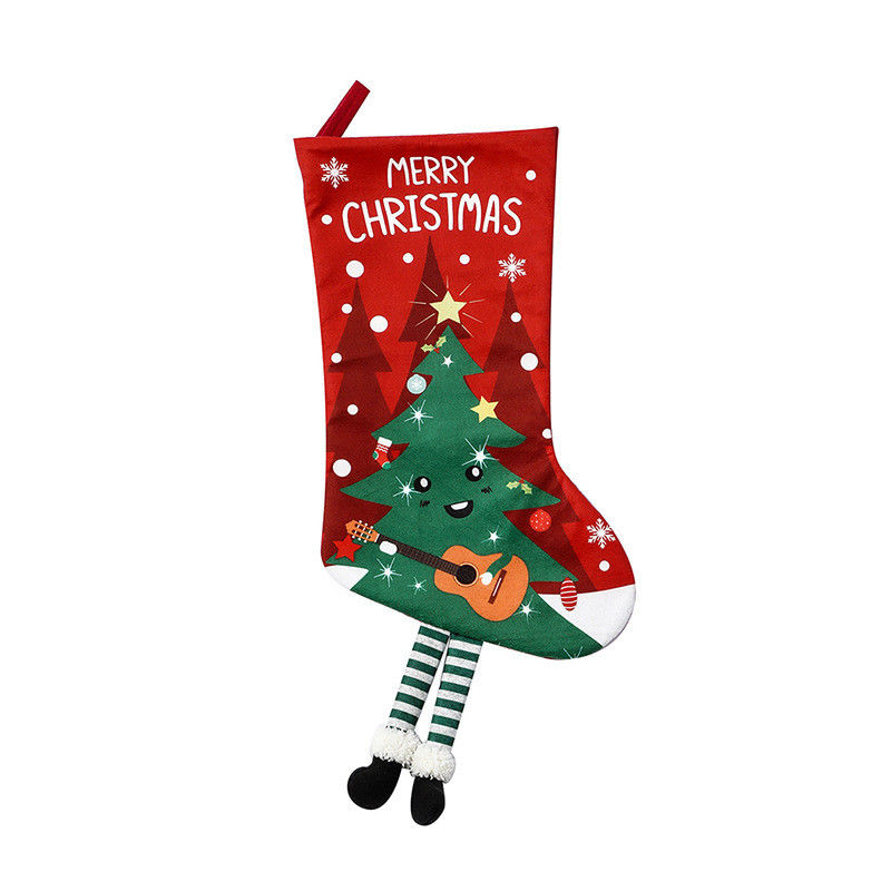 Tipo de cierre abierto Decoración de medias navideñas Bolso de regalo de muñeco de nieve para colgante de chimenea