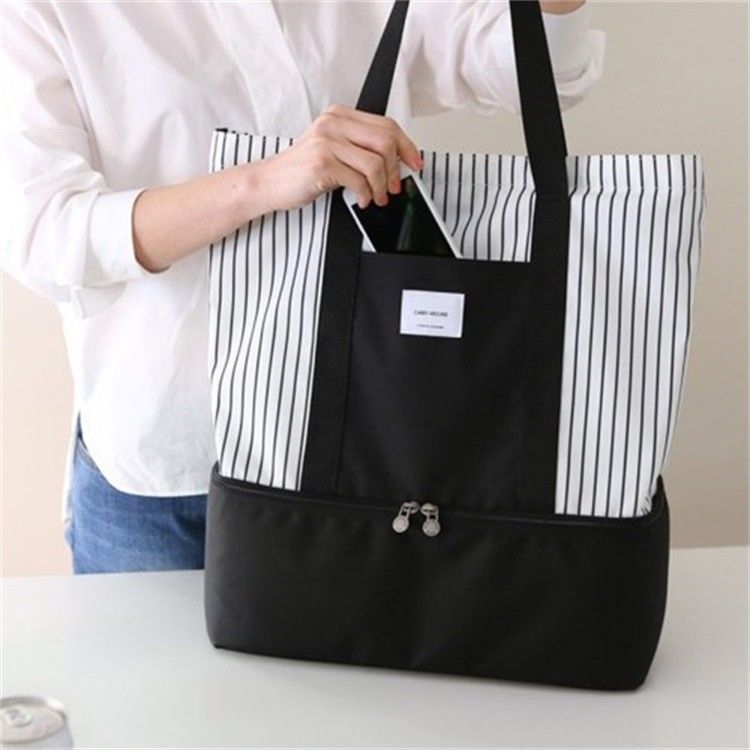 Bolso transparente de malla para mujer Preservación de calor de doble capa Mantener los alimentos calientes 4 personas