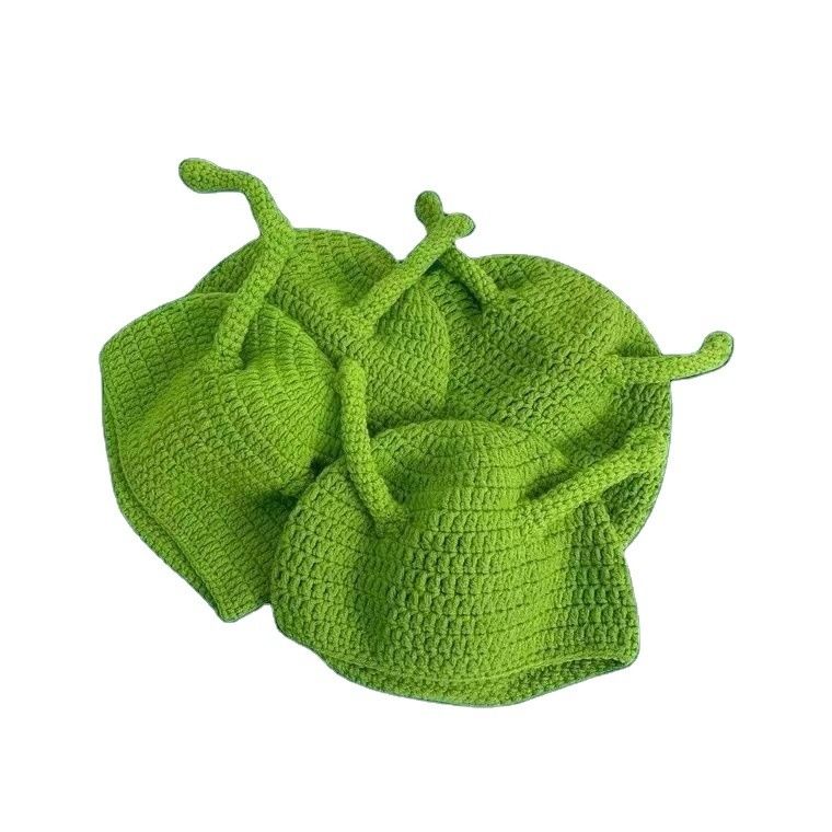 Sombrero unisex para adultos fiesta Balaclava Monstruo Shrek Lana de invierno de punto verde Funny Beanie Skullies Sombrero para hecha a mano
