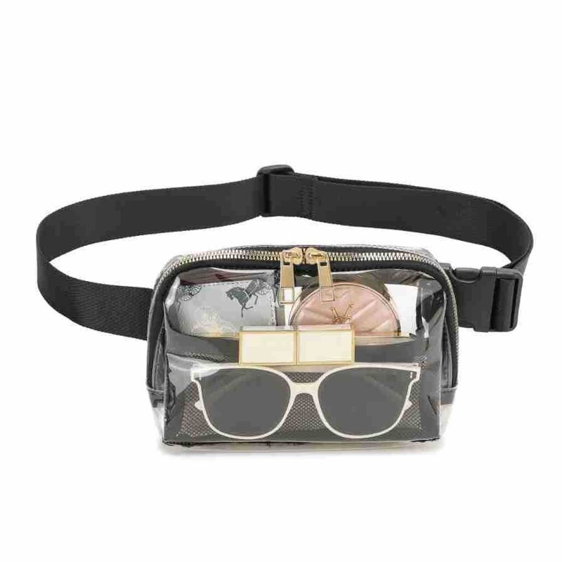Bolsa de Tote personalizada de cintura inclinada y transparente para deportes al aire libre