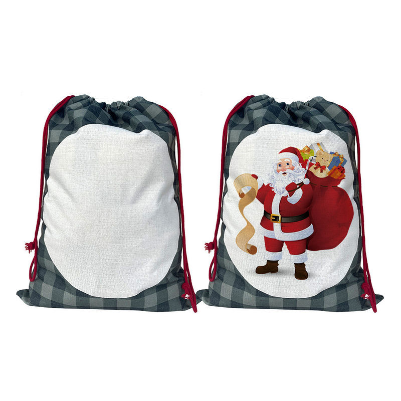 Lo más nuevo de moda 2024 bolso de regalos de Navidad bolsos de Santa Bolso de cuerda de dibujo bolso de color personalizado