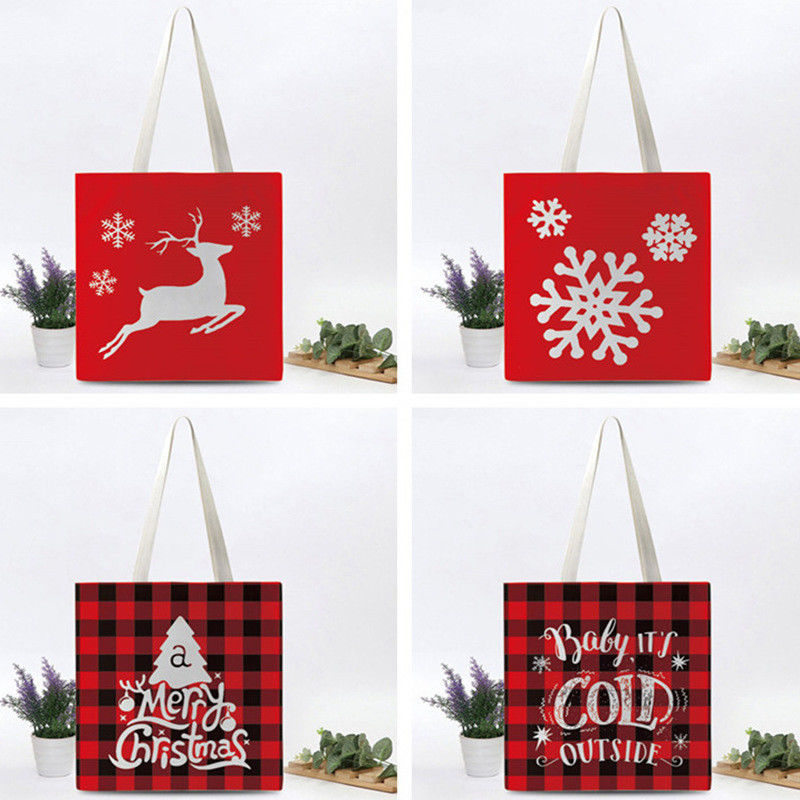 Bolsa de algodón de lona para comprar en el festival de Navidad