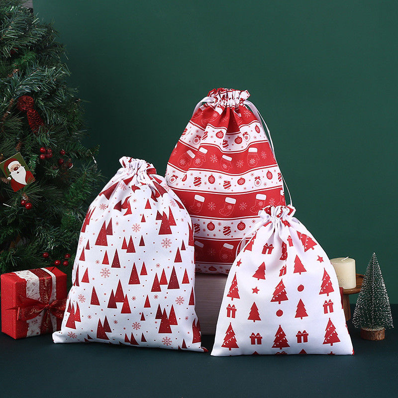 Carta patrón Tipo bolsas de cuerda grande bolsas de algodón de Navidad Santa bolsas de regalo