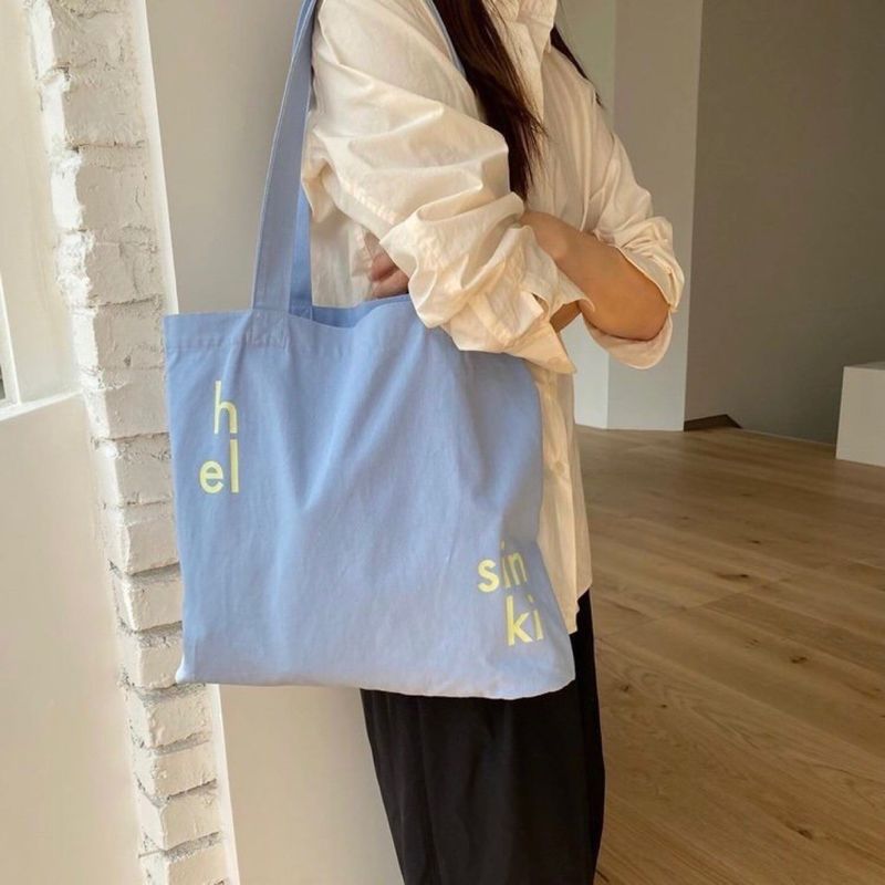 Logotipo personalizado Impreso 100% de algodón orgánico Bolsa grande para compras a granel Reutilizable