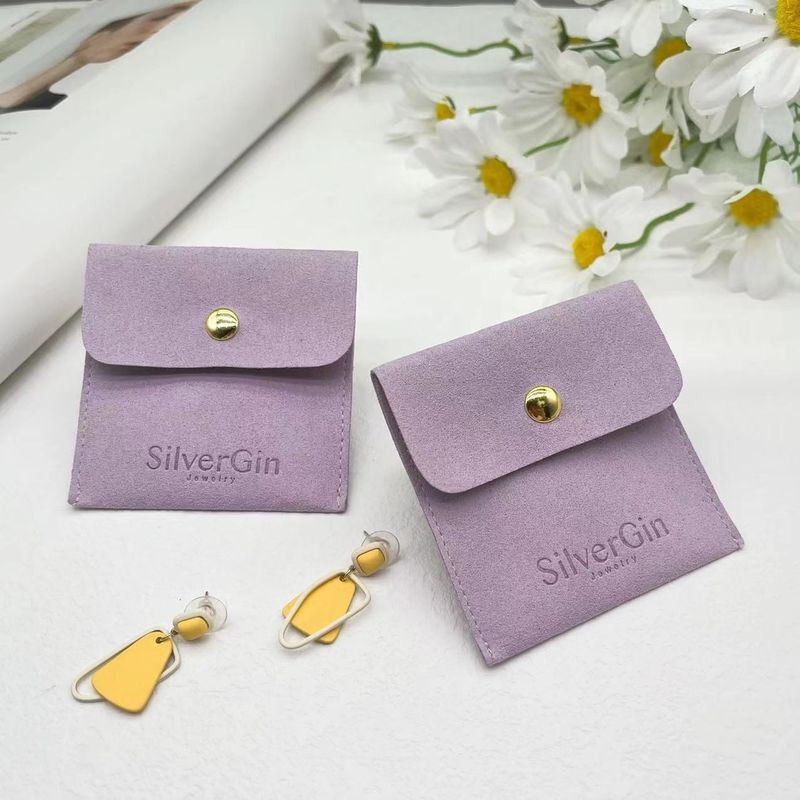 Bolsas de joyería de lujo Impresión de logotipo de microfibra bolsas de botón para pendientes y collares