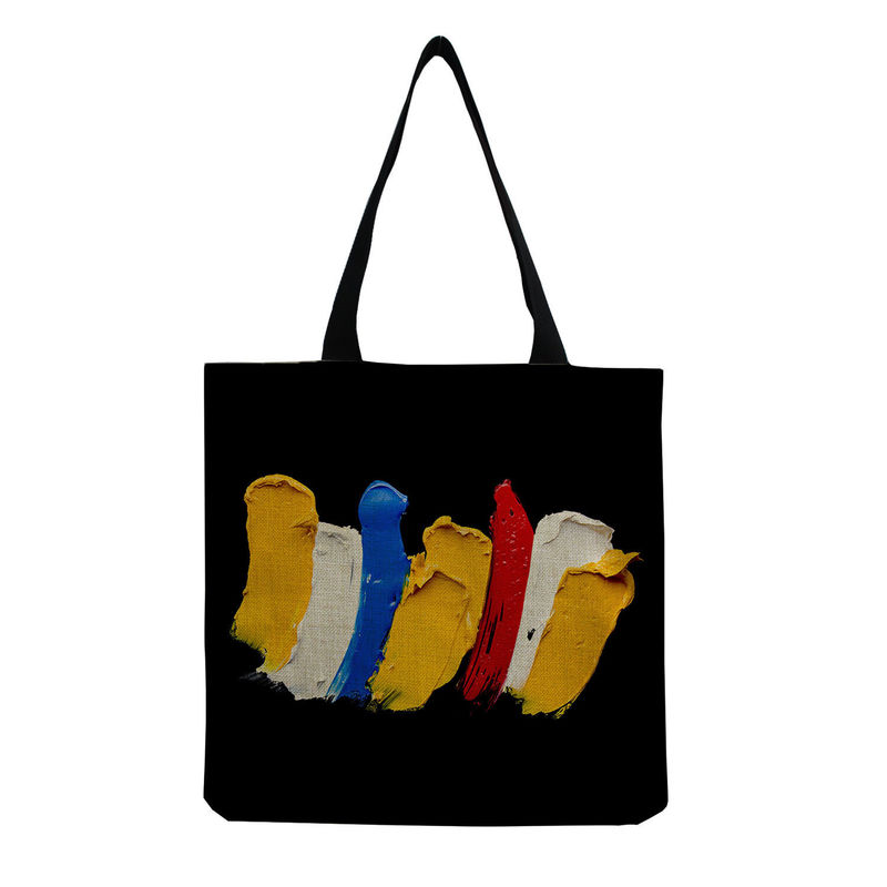 Bolso de playa de tamaño mediano Bolso de ropa de algodón de lona de lino reutilizable para mujeres Logotipo personalizado