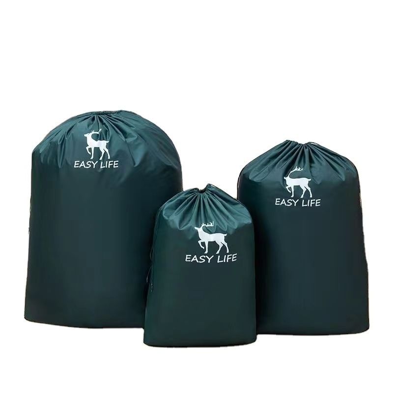 Logotipo personalizado Bolsas plegables de lavandería de nylon Cestas para almacenamiento Lavado de lazos OEM / ODM