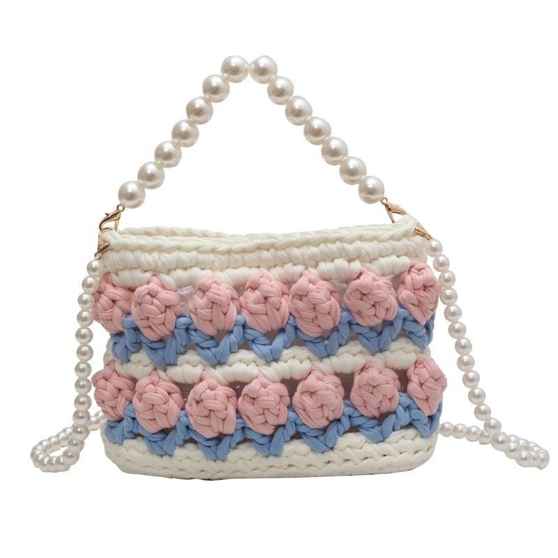 Bolsas de hombro y eslingas hechas a mano con tejido de gancho y punto para mujeres Logotipo personalizado aceptado
