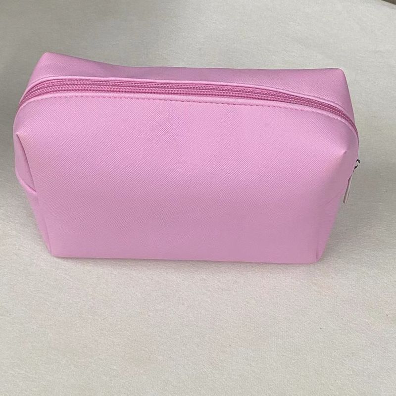 Bolso de maquillaje cosmético de algodón Pu de color mixto Bolso de lavado de polvo en blanco con color personalizado