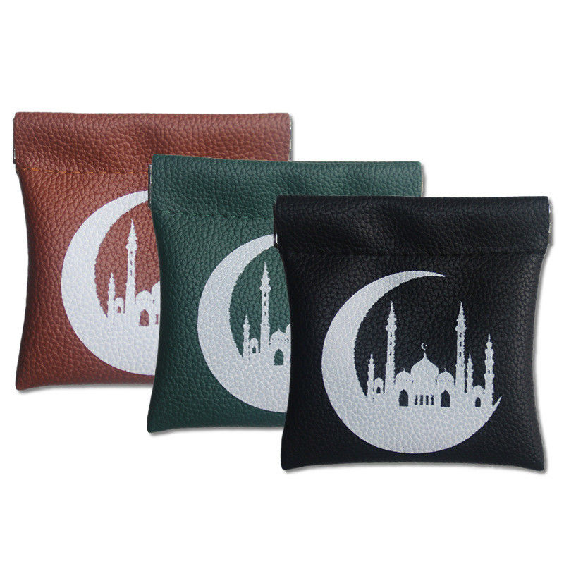 Bolso de moneda de cuero compacto para musulmanes de color personalizado de material de cuero genuino