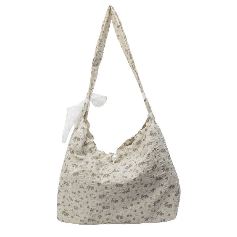 Bolso de hombro de paja y encaje de moda sencilla para damas Bolso de brazalete de gran capacidad