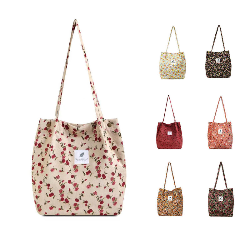 Bolso de corduroy de cierre abierto Perfecto para las necesidades de oficina, escuela, compras y viajes de las mujeres.