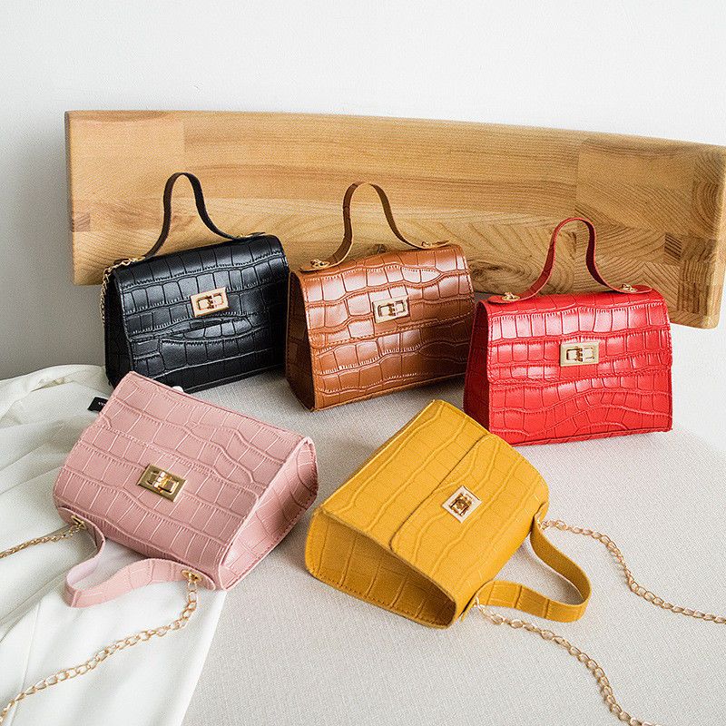 Bolso de mano de color crocodilo personalizado con cierre de cremallera y diseño de lujo