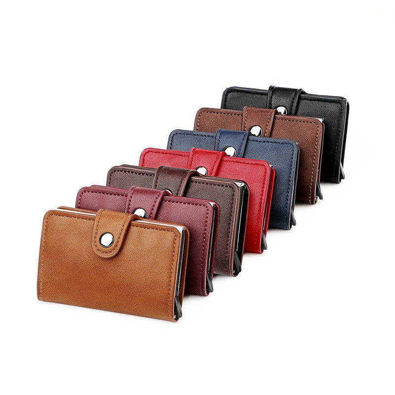 Cartera masculina de cuero de PU triple plegable con bolsa de toque personalizada y conveniencia de almacenamiento