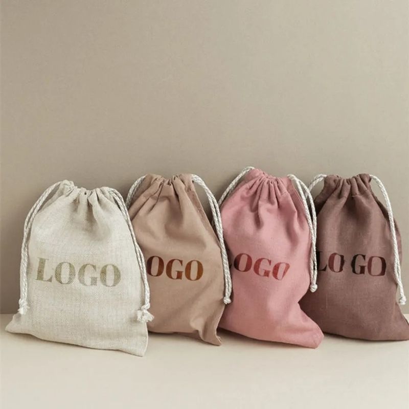 Bolso de lienzo de algodón con cuerdas de color personalizado con doble cuerdas estilo PUNCH