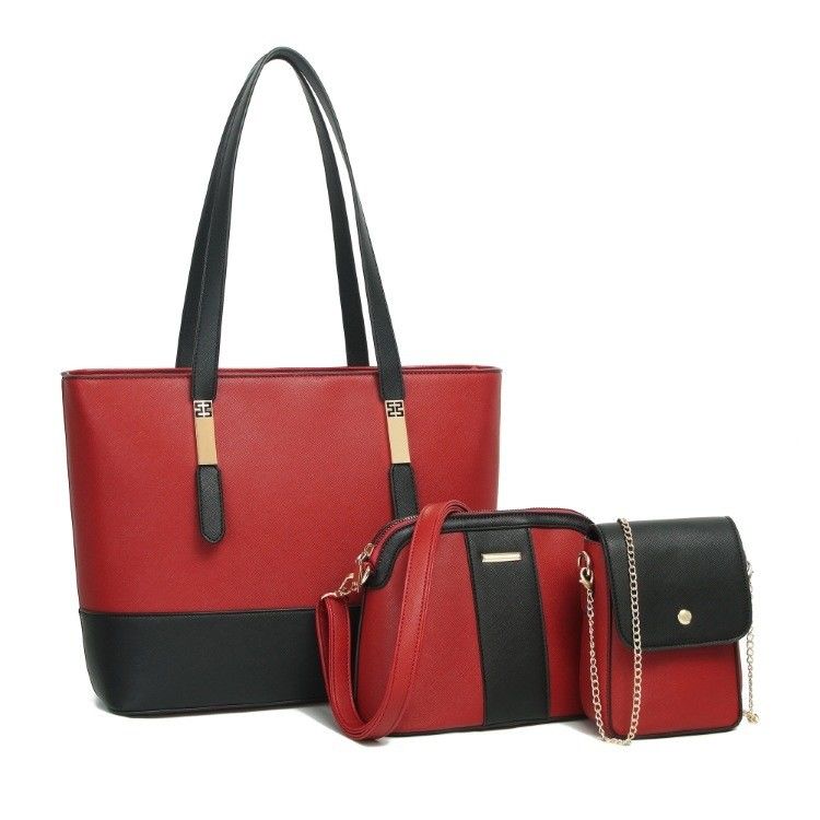 Carta de moda Impresión Bolsa de algodón para mujeres Bolsa de mano de tres piezas de gran capacidad