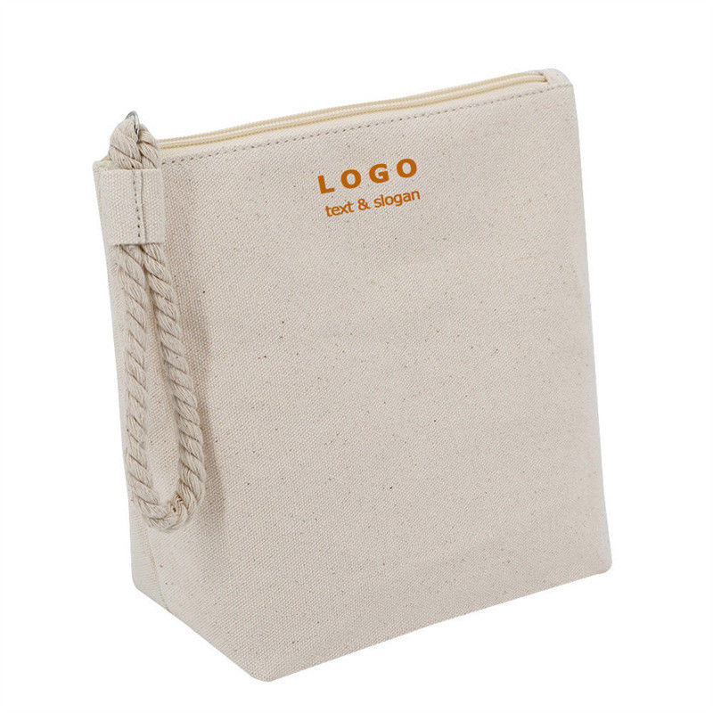 OEM/ODM Acceptable Bolsa de maquillaje de algodón Calico con cremallera para viajes naturales reciclados