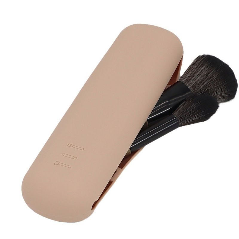 Estilo de moda personalizado Bolso de maquillaje de silicona portátil de cepillado para almacenamiento de cosméticos