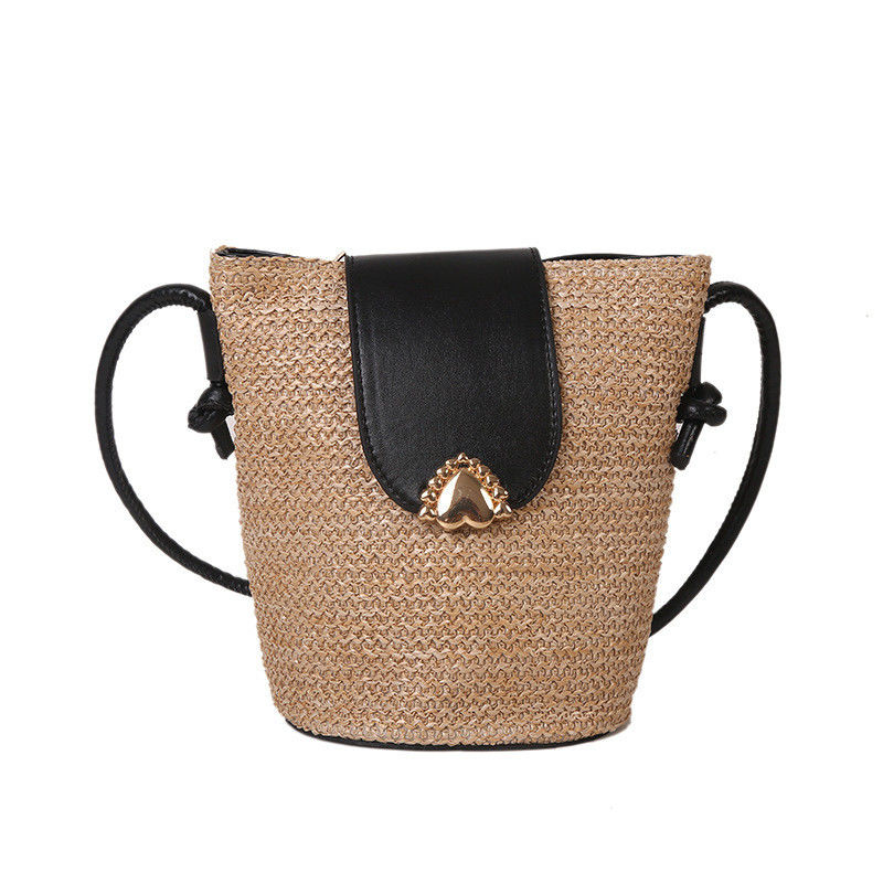 Diseñador de estilo de verano bolso de arena redonda hecha a mano bolso de playa tejido para bolso de mano para mujeres