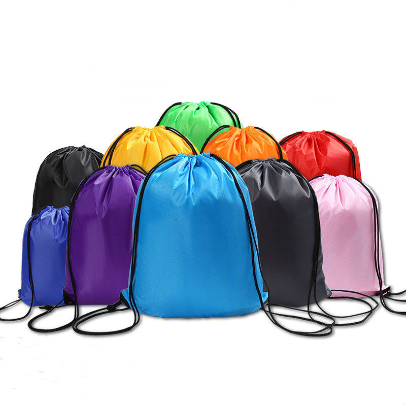 Tamaño Medio Impresión personalizada Logotipo 210D Basketball Drawstring Bolsa de nylon para zapatos de gimnasia