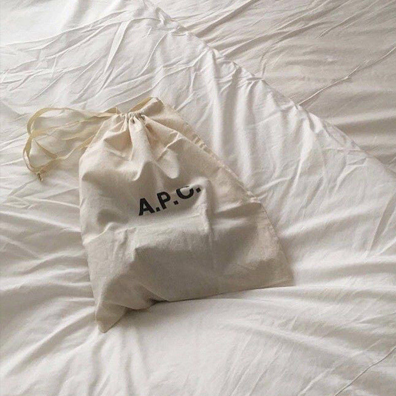 Impresión de logotipo personalizado de lienzo de algodón de cordón de tira Bolsa de zapatos para almacenamiento de regalos Tamaño medio 30-50cm