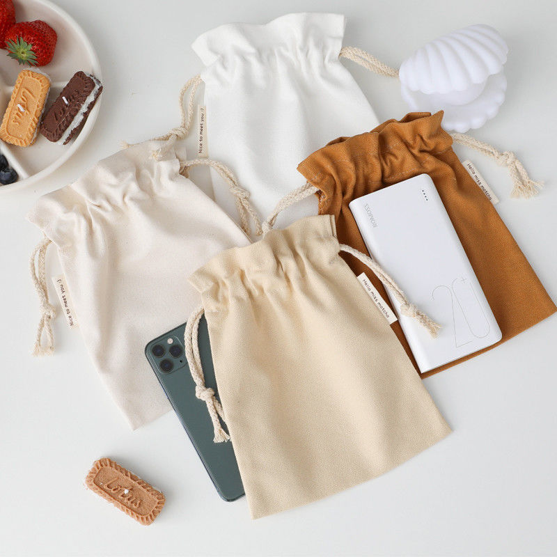 Bolso de algodón natural, ecológico, duradero, de cuerda de tracción, de color personalizado y algodón orgánico