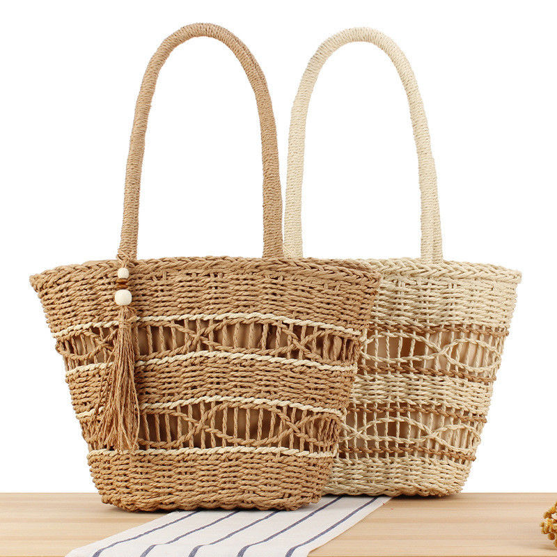 Color personalizado Moda de verano Bolso de playa Mujer Dama de paja Mensajero Bolsas de bolso Bolsas de hombro Bolsas de mano